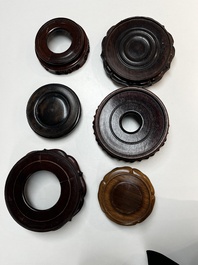 A collection of 20 Chinese wooden stands, 19/20th C.