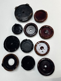 A collection of 111 Chinese wooden stands, 19/20th C.