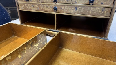 A very fine Japanese hiramaki-e on nashiji lacquer suzuribako, Edo, 18th C.