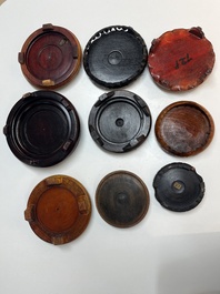 A collection of 75 Chinese wooden stands, 19/20th C.