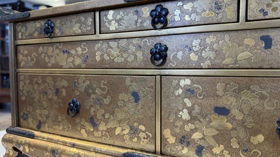 A very fine Japanese hiramaki-e on nashiji lacquer suzuribako, Edo, 18th C.