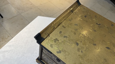A very fine Japanese hiramaki-e on nashiji lacquer suzuribako, Edo, 18th C.