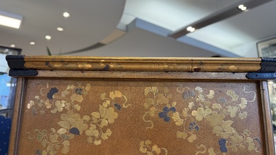 A very fine Japanese hiramaki-e on nashiji lacquer suzuribako, Edo, 18th C.