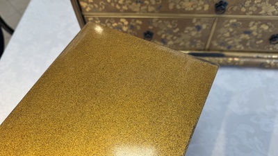 A very fine Japanese hiramaki-e on nashiji lacquer suzuribako, Edo, 18th C.