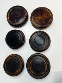 A collection of 75 Chinese wooden stands, 19/20th C.