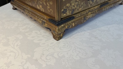 A very fine Japanese hiramaki-e on nashiji lacquer suzuribako, Edo, 18th C.