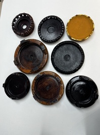 A collection of 70 Chinese wooden stands, 19/20th C.