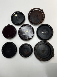 A collection of 70 Chinese wooden stands, 19/20th C.
