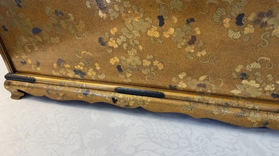 A very fine Japanese hiramaki-e on nashiji lacquer suzuribako, Edo, 18th C.