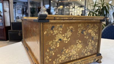 A very fine Japanese hiramaki-e on nashiji lacquer suzuribako, Edo, 18th C.