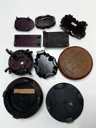 A collection of 70 Chinese wooden stands, 19/20th C.