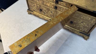 A very fine Japanese hiramaki-e on nashiji lacquer suzuribako, Edo, 18th C.