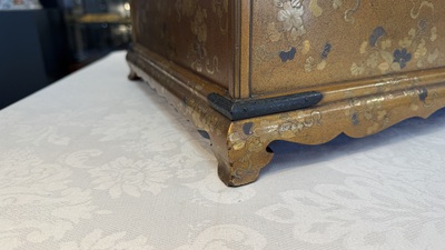 A very fine Japanese hiramaki-e on nashiji lacquer suzuribako, Edo, 18th C.