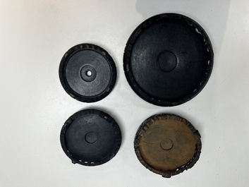 A collection of 80 Chinese wooden stands, 19/20th C.