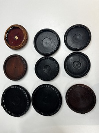 A collection of 80 Chinese wooden stands, 19/20th C.