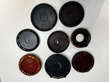 A collection of 80 Chinese wooden stands, 19/20th C.