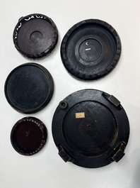 A collection of 80 Chinese wooden stands, 19/20th C.