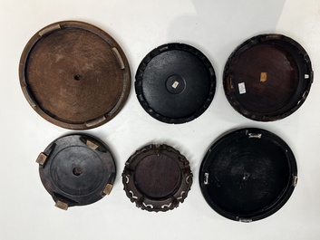 A collection of 80 Chinese wooden stands, 19/20th C.