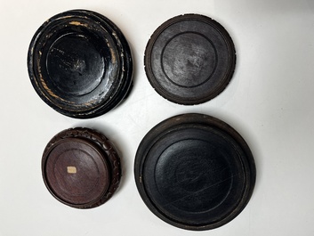 A collection of 80 Chinese wooden stands, 19/20th C.