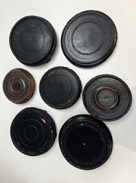 A collection of 80 Chinese wooden stands, 19/20th C.