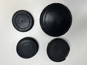 A collection of 80 Chinese wooden stands, 19/20th C.