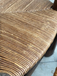 A pair of chairs in oak and straw, attributed to Charles Dudouyt, France, mid 20th C.