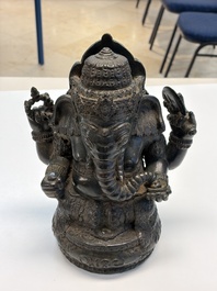 A bronze sculpture of Ganesh, 20th C.
