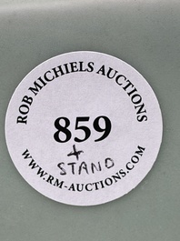 A Chinese turquoise-glazed Guanyin, a white-glazed bottle vase and a blue and white jar, 19th C.