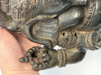 A bronze sculpture of Ganesh, 20th C.