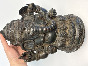 A bronze sculpture of Ganesh, 20th C.