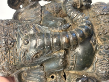 A bronze sculpture of Ganesh, 20th C.