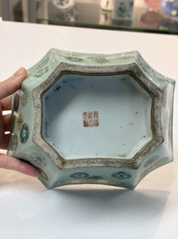 A Chinese turquoise-glazed Guanyin, a white-glazed bottle vase and a blue and white jar, 19th C.