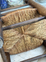 A pair of chairs in oak and straw, attributed to Charles Dudouyt, France, mid 20th C.