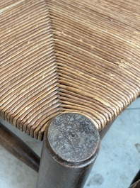 A pair of chairs in oak and straw, attributed to Charles Dudouyt, France, mid 20th C.