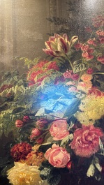 Jean-Baptiste Robie (1821-1910): 'Still Life with Roses and Wild Strawberries', oil on canvas, signed and dated 1863