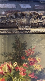 Jean-Baptiste Robie (1821-1910): 'Still Life with Roses and Wild Strawberries', oil on canvas, signed and dated 1863