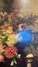 Jean-Baptiste Robie (1821-1910): 'Still Life with Roses and Wild Strawberries', oil on canvas, signed and dated 1863