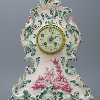 A large French faience de l'Est clock, 19th C.