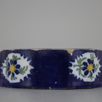 A Brussels faience blue-ground salt 18th C.