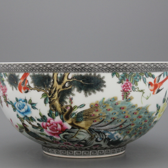 A large Chinese porcelain bowl, Republic, 20th C.