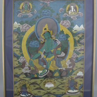 Fragment van een thangka, Tibet, 19e-20e eeuw