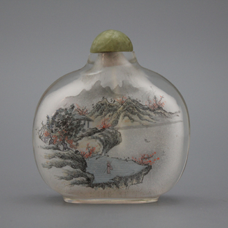 Chinees snuifflesje, achter-glasschildering, 20e