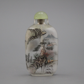 Chinees snuifflesje, achter-glasschildering, 20e