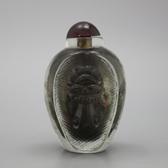 Chinees snuifflesje, Peking glas, binnenin beschilderd, 19/20e