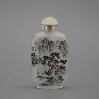 Chinees snuifflesje, achter-glasschildering, 20e
