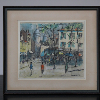 Bernard Bosschaert (1935- ), Zicht op Parijs, gemengde techniek