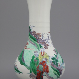 Peervormige flessenvaas in Kangxi stijl, 19e-20e eeuw.