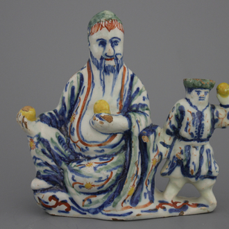 Une groupe en faïence de Delft polychrome, 18ème