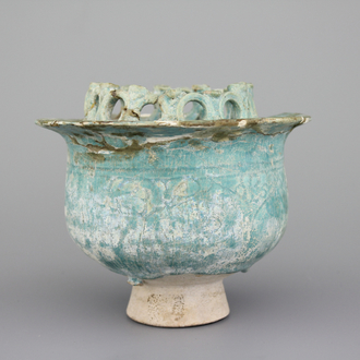 Fragment van een turquoise wierookbrander, Syrië of Iran, 14e-15e eeuw