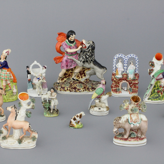 Grande collection de figures anglaises, Staffordshire, 18e-19e